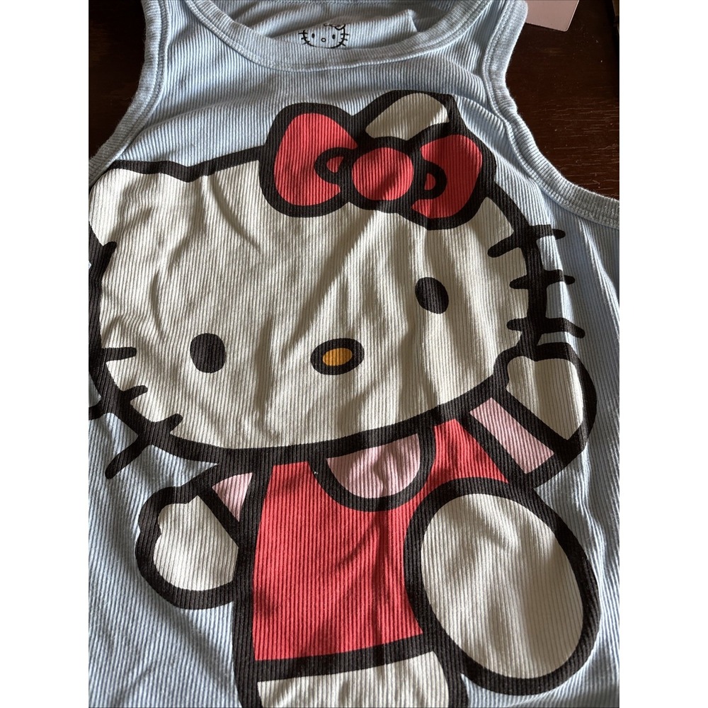 Hello Kitty Sky Blue Racerback Tank Top (Women's Large ) – Cute Kawaii Graphic - Picture 2 of 5